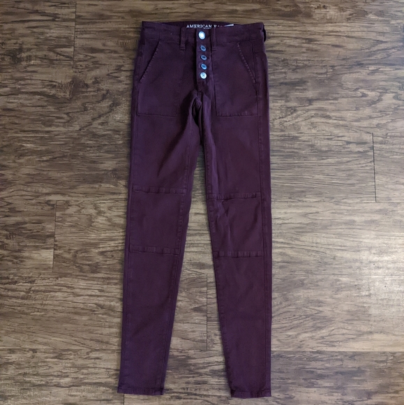 American Eagle Outfitters Burgundy Jegging Jeans - Picture 1 of 9